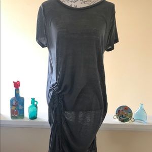 H&M adjustable taupe gather dress